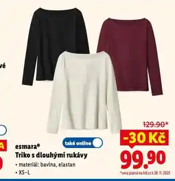 Lidl Triko s dlouhými rukávy nabídka