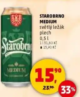 Penny Market STAROBRNO Medium světlý ležák plech nabídka