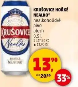 Penny Market Krušovice hořké nealko nealkoholické pivo nabídka
