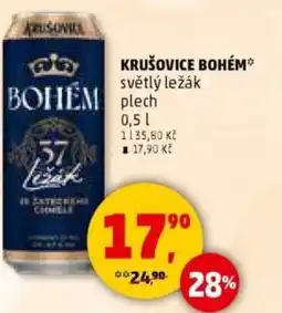 Penny Market Krušovice bohém světlý ležák nabídka