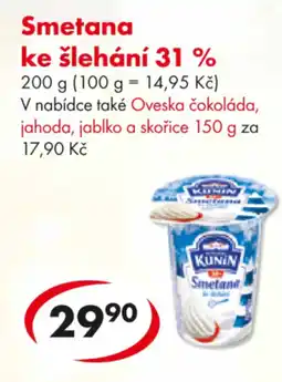 CBA Kunin Smetana ke šlehání 31 % nabídka