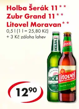 CBA Holba Šerák 11, Zubr Grand 11, Litovel Moravan nabídka