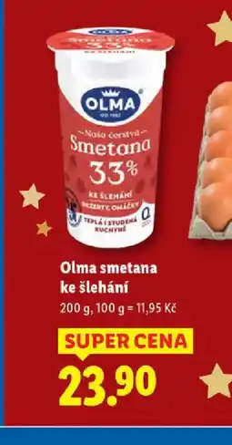 Lidl OLMA smetana ke šlehání nabídka
