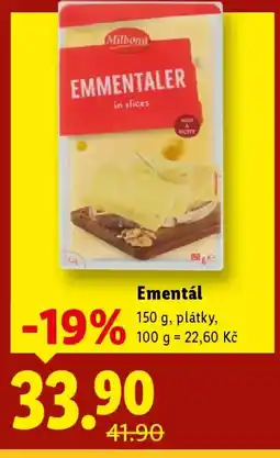 Lidl Milbona Ementál nabídka