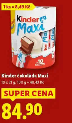 Lidl Kinder čokoláda Maxi nabídka