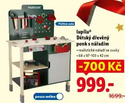 Lidl Lupilu Dětský dřevěný ponk s nářadím nabídka