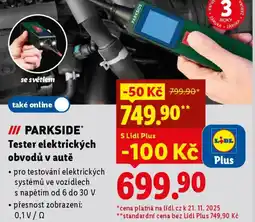 Lidl PARKSIDE Tester elektrických obvodů v autě nabídka