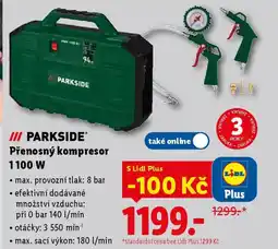 Lidl PARKSIDE Přenosný kompresor 1100 W nabídka
