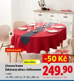 Lidl Livarno home Žakárový ubrus s běhounem nabídka