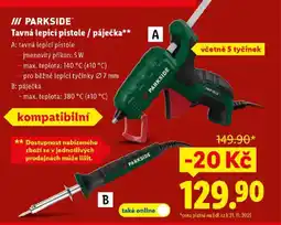 Lidl PARKSIDE Tavná lepicí pistole / páječka nabídka