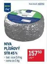 Makro NIVA PLÍSŇOVÝ SÝR 45 % nabídka
