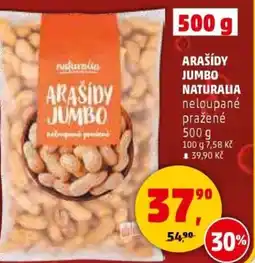Penny Market Arašídy jumbo naturalia neloupané pražené nabídka