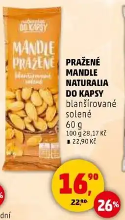 Penny Market Pražené mandle naturalia do kapsy blanšírované solené nabídka