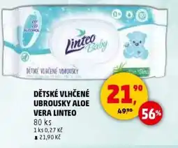 Penny Market Dětské vlhčené ubrousky aloe vera linteo nabídka
