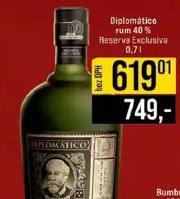 Jip Diplomático rum 40 % Reserva Exclusiva 0,7 l nabídka