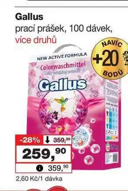 Barvy a laky drogerie Gallus prací prášek, 100 dávek nabídka