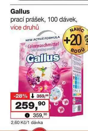 Barvy a laky drogerie Gallus prací prášek, 100 dávek nabídka