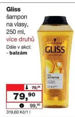 Barvy a laky drogerie Gliss šampon na vlasy, 250 ml nabídka