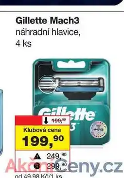 Barvy a laky drogerie Gillette Mach3 náhradní hlavice, 4 ks nabídka