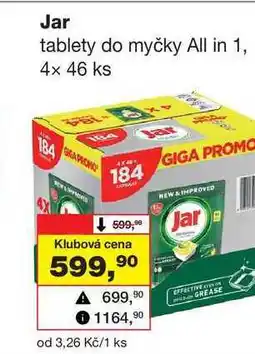 Barvy a laky drogerie Jar tablety do myčky All in 1, 4x 46 ks nabídka