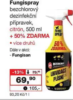 Barvy a laky drogerie Fungispray bezchlorový dezinfekční přípravek, Fungi citrón, 500 ml nabídka