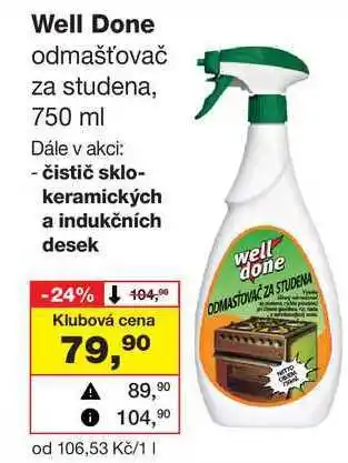 Barvy a laky drogerie Well Done odmašťovač za studena, 750 ml nabídka