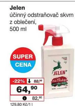 Barvy a laky drogerie Jelen účinný odstraňovač skvrn z oblečení, 500 ml nabídka
