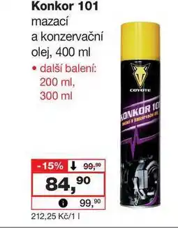 Barvy a laky drogerie Konkor 101 mazací a konzervační olej, 400 ml nabídka