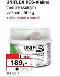 Barvy a laky drogerie UNIFLEX PES-Vlákno tmel se skelným vláknem, 500 g nabídka