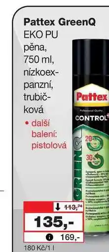 Barvy a laky drogerie Pattex GreenQ EKO PU pěna, 750 ml nabídka