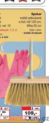 Barvy a laky drogerie Spokar koště zatloukané s holí, hůl 120 cm, šířka 50 cm nabídka