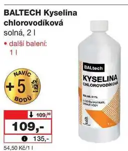 Barvy a laky drogerie BALTECH Kyselina chlorovodíková solná, 2l nabídka