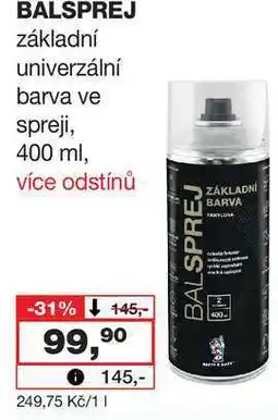 Barvy a laky drogerie BALSPREJ základní univerzální barva ve spreji, 400 ml nabídka