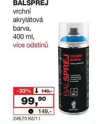 Barvy a laky drogerie BALSPREJ vrchní akrylátová barva, 400 ml nabídka