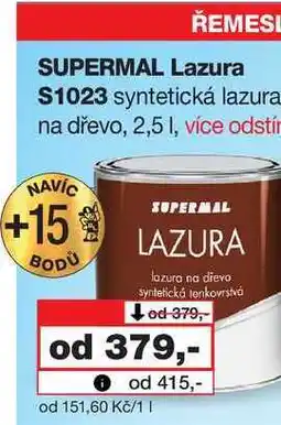 Barvy a laky drogerie ŘEMESI SUPERMAL Lazura S1023 syntetická lazura na dřevo, 2,5l nabídka