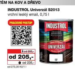 Barvy a laky drogerie INDUSTROL Univerzál S2013 vrchní lesklý email, 0,75l nabídka
