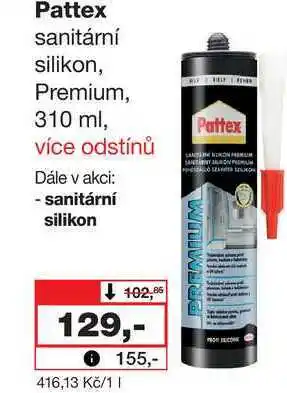 Barvy a laky drogerie Pattex sanitární silikon, Premium, 310 ml nabídka