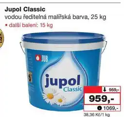 Barvy a laky drogerie Jupol Classic vodou ředitelná malířská barva, 25 kg nabídka
