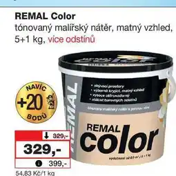 Barvy a laky drogerie REMAL Color tónovaný malířský nátěr, matný vzhled, 5+1 kg nabídka