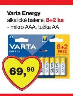 Barvy a laky drogerie Varta Energy alkalické baterie, 8+2 ks nabídka