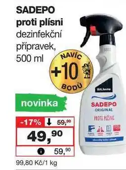 Barvy a laky drogerie SADEPO proti plísni dezinfekční přípravek, 500 ml nabídka