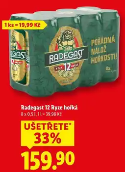Lidl Radegast 12 Ryze hořká, 8x 0,5 l nabídka