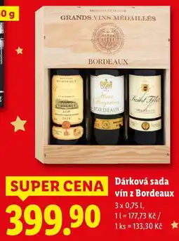 Lidl Dárková sada vín z Bordeaux, 3x 0,75 l nabídka