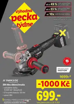 Lidl 20V Aku úhlová bruska nabídka