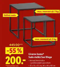 Lidl Livarno home Sada stolků San Diego nabídka