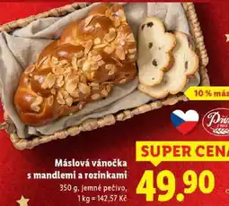 Lidl Máslová vánočka s mandlemi a rozinkami, 350 g nabídka