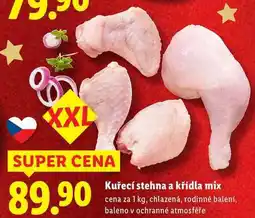 Lidl Kuřecí stehna a křídla mix, cena za 1 kg nabídka