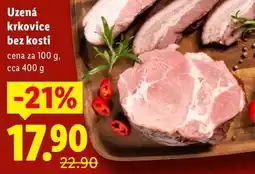 Lidl Uzená krkovice bez kosti, cena za 100 g nabídka