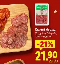 Lidl Krájená klobása, 75 g nabídka