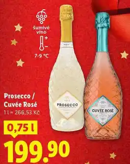 Lidl Prosecco/Cuvée Rosé, 0,75 l nabídka